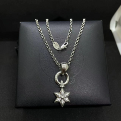 CHH Chrome heart Cross Necklace Ch Crowe Small Hexagram Pendant Old Necklace Cross Personality Sweater Chain Versatile Hip Hop Wholesale