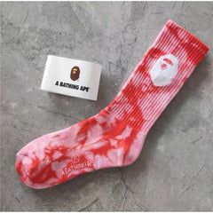 Bathing ape Socks Tall Tube Tie Dyeing Men and Women