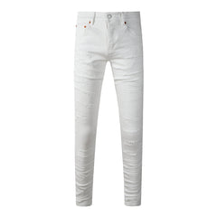 Mens trendy purple jeans 100% cotton High Street Distressed