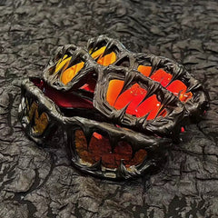 Trendy punk glasses dark style