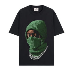 BIG FACE T shirts Pure Cotton High-Street Fashion