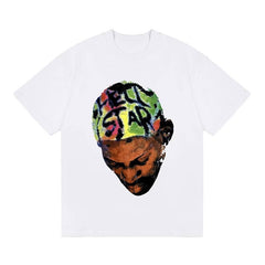 BIG FACE T shirts Pure Cotton High-Street Fashion