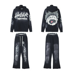 Hellstar Hoodie And Pants Two-Piece Set High-quality pure cotton high-street clothing