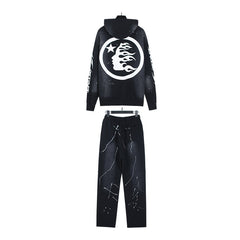 Hellstar Hoodie And Pants Two-Piece Set High-quality pure cotton high-street clothing