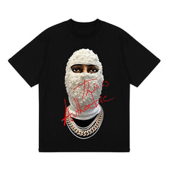 BIG FACE T shirts Pure Cotton High-Street Fashion