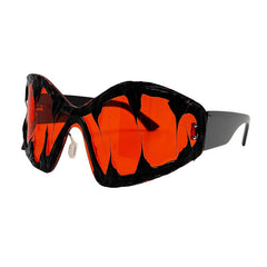Trendy punk glasses alien shape
