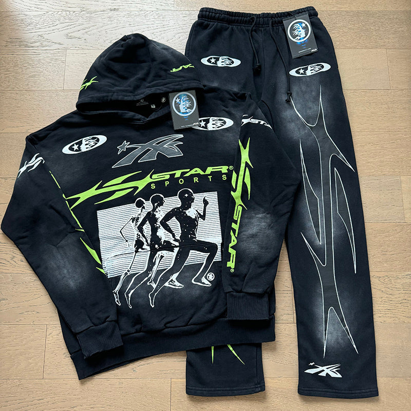 Hellstar Hoodie And Pants Two-Piece Set High-quality pure cotton high-street clothing