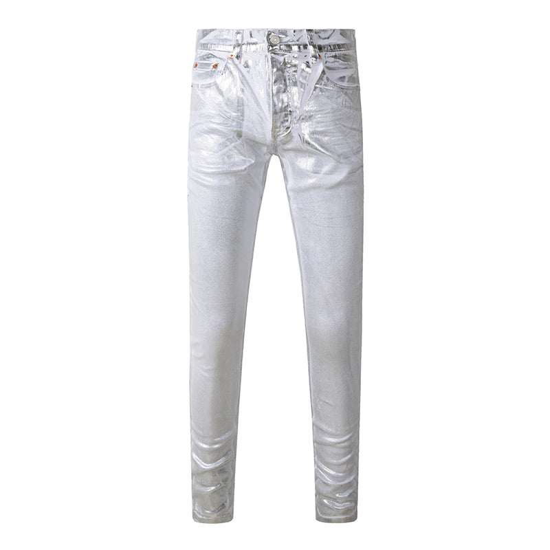 Mens trendy purple jeans 100% cotton Pure Cotton High Street Trend