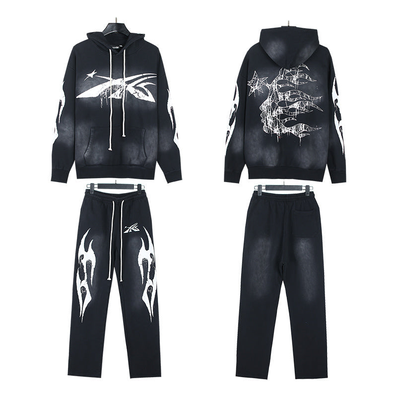Hellstar Hoodie And Pants Two-Piece Set High-quality pure cotton high-street clothing