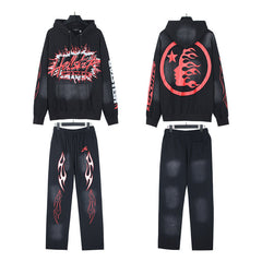 Hellstar Hoodie And Pants Two-Piece Set High-quality pure cotton high-street clothing