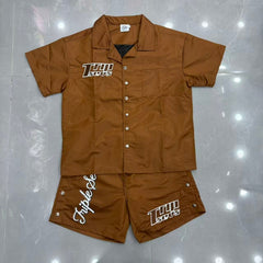 TRIPLE SEVENS T Shirts embroidery shorts set