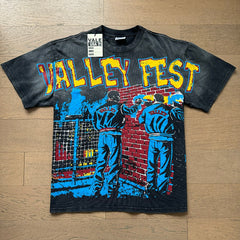 Valeforever Vale T Shirts Trendy letter print with a washed, distressed finish