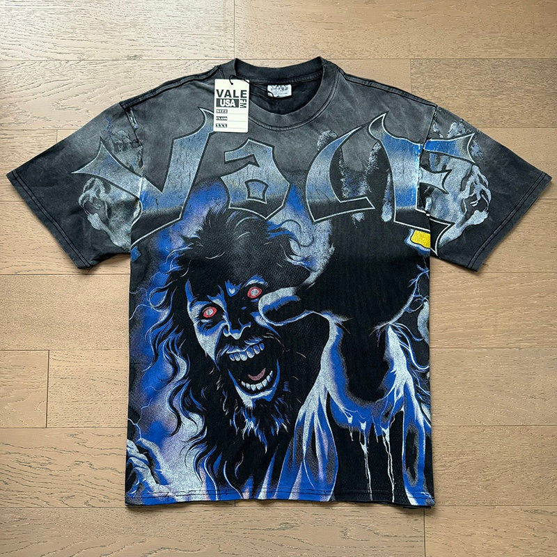 Valeforever Vale T Shirts Washed black with a distressed finish
