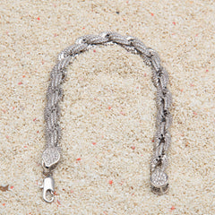 Bracelet Hip Hop Zircon Twist Rope Chain Twist Chain Micro-studded with Zirconium St. Valentine's Spectrum
