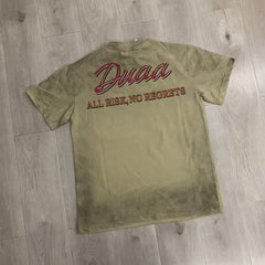 DUAA T shirts High-quality white ink direct-jet hot-drilling rhinestones