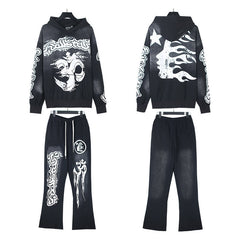 Hellstar Hoodie And Pants Two-Piece Set High-quality pure cotton high-street clothing