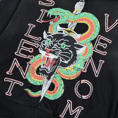 DUAA Hoodie Pure cotton with hot-fix rhinestones and a distressed, washed finish.