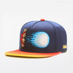 Trendy flat brimmed snapback hatscartoon