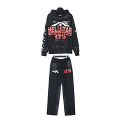 Hellstar Hoodie And Pants Two-Piece Set High-quality pure cotton high-street clothing