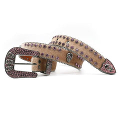Hip-hop punk rhinestone belt skull rhinestone