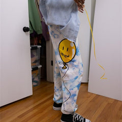 DREW HOUSE Sweatpants Light-colored tie-dye trousers