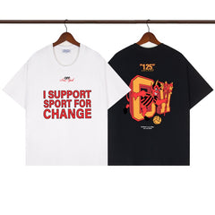 OFF WHITE T SHIRTS High-quality pure cotton high-street style