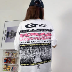Hellstar T Shirt Abstract Printing Casual Loose High-quality pure cotton high-street clothing