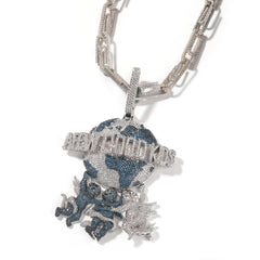 Jewelry Angel Earth Pendant Necklace Copper Inlaid Colorful Zircon Angel Pieces rapper Spectrum