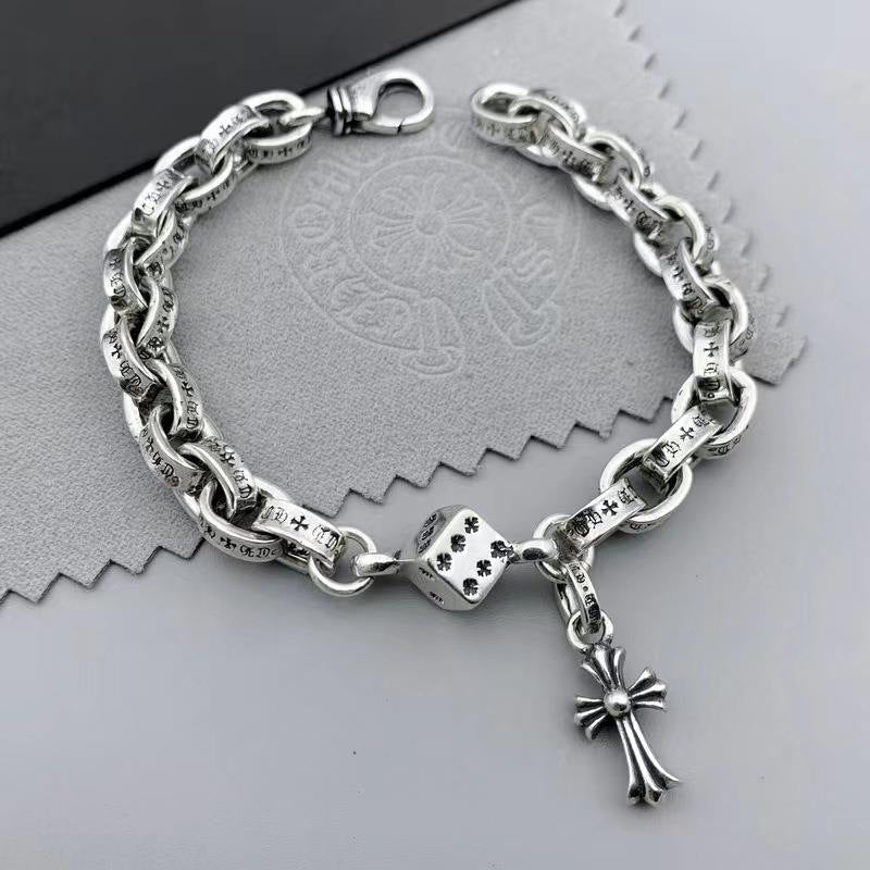 CHH Chrome heart Cross Bracelet Dice Pendant Chain