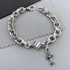 CHH Chrome heart Cross Bracelet Dice Pendant Chain