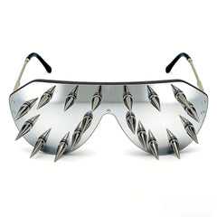 Trendy punk glasses spikes and rivets