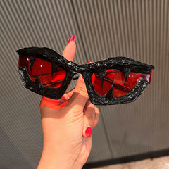 Trendy punk glasses y2k epoxy shark teeth special shape