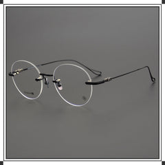 CHH Chrome Hearts Glasses Ultra Light Frameless Pure Titanium Simple Myopia Glasses Frame