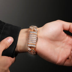 Bracelet Three Rows T-Square Zircon Full Diamond Hip Hop Bracelet Luxury Royalty Spectrum