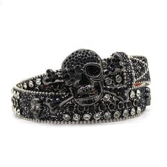 Hip-hop punk rhinestone belt big skull punk style
