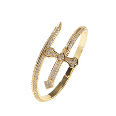 Bracelet Sword of Justice Bracelet Copper Zircon Full Diamond Trend Armament Jesus Pieces Spectrum