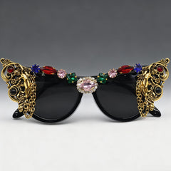 Trendy Punk Glasses Vintage Diamond Set