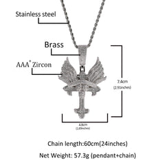 Jewelry Cross Necklace Angel Wings Couple Necklace Angel Pieces Egypt Pieces Jesus Pieces St. Valentine's