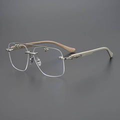 CHH Chrome Hearts Glasses Versatile Vintage Perforated Frameless Toad Mirror Myopia Glasses Frame