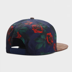 Trendy flat brimmed snapback hatsrose adjustable sun shade