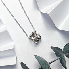 CHH Chrome heart Cross Necklace Thai Silver Circle Cross Pendant for Men and Women