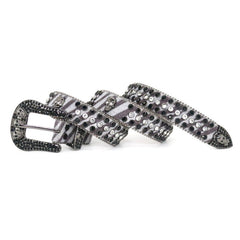 Hip-hop punk rhinestone belt skull pu leopard print punk style
