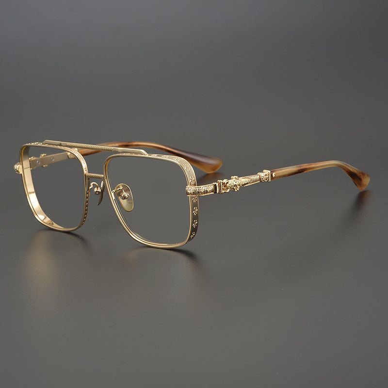 CHH Chrome Hearts Glasses Versatile pure titanium square frame sunglasses frame large face myopia glasses frame
