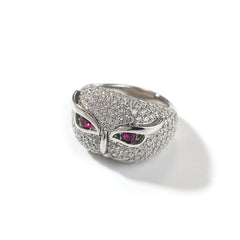 Rings Owl Ring Hip Hop Copper Set 5A Zircon Spectrum Animal
