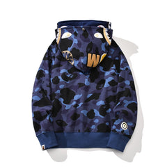 Ape Hoodie Gold Shark Double Hat Camouflage