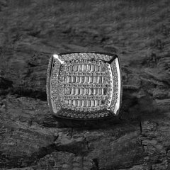 Rings Vintage Square Diamond Set Hip Hop Finger Ring Spectrum Royalty