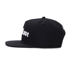 Trendy flat brimmed snapback hatscee love cap adjustable