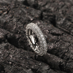 Rings Simple Three-Sided Zircon Design Hip Hop Ring St. Valentine's