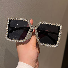 Trendy punk glasses with diamonds