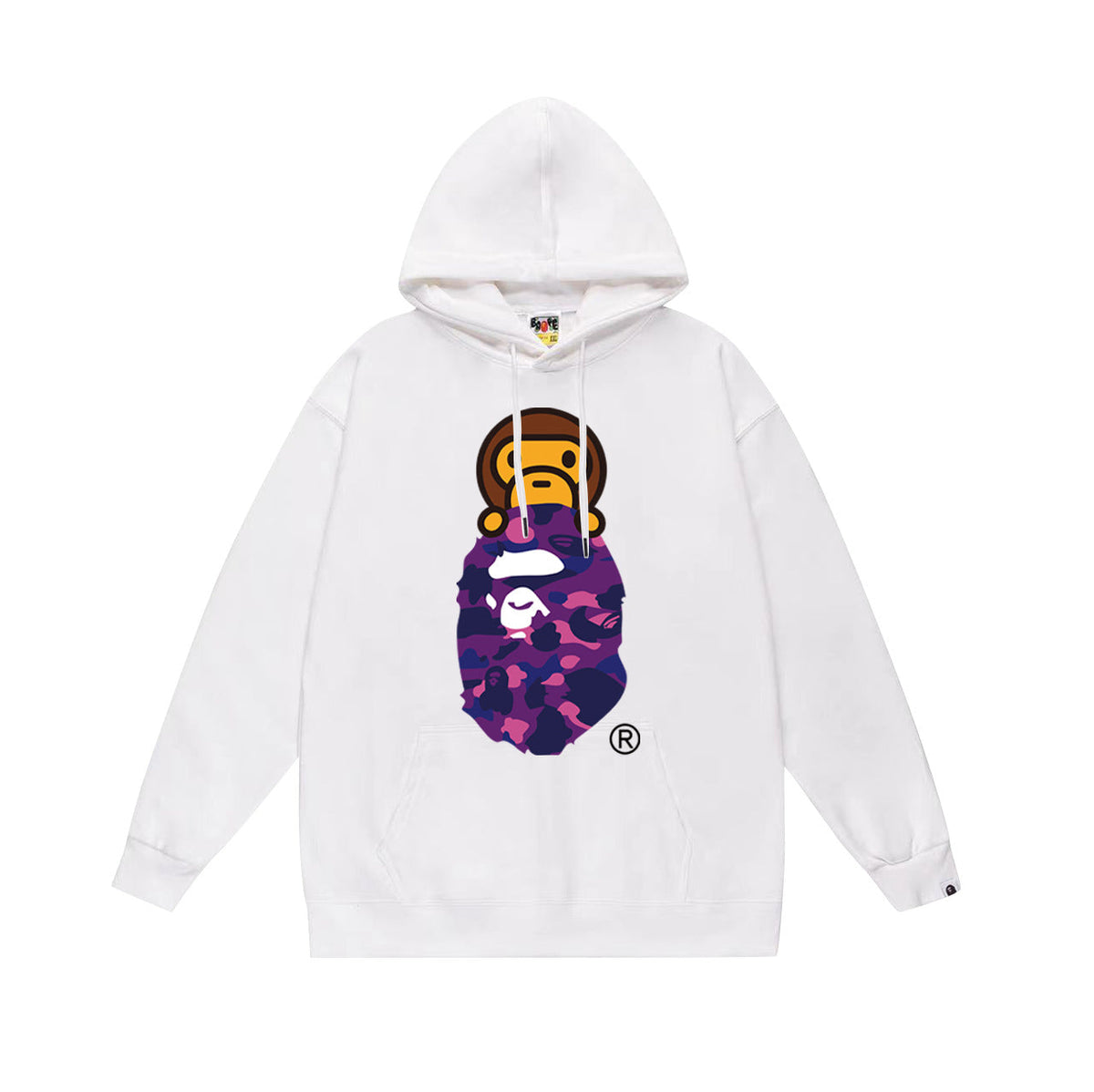 Bathing Ape Bape Hoodie Autumn/Winter Letter Print Loose Hoodie Pullover Ape Sweater